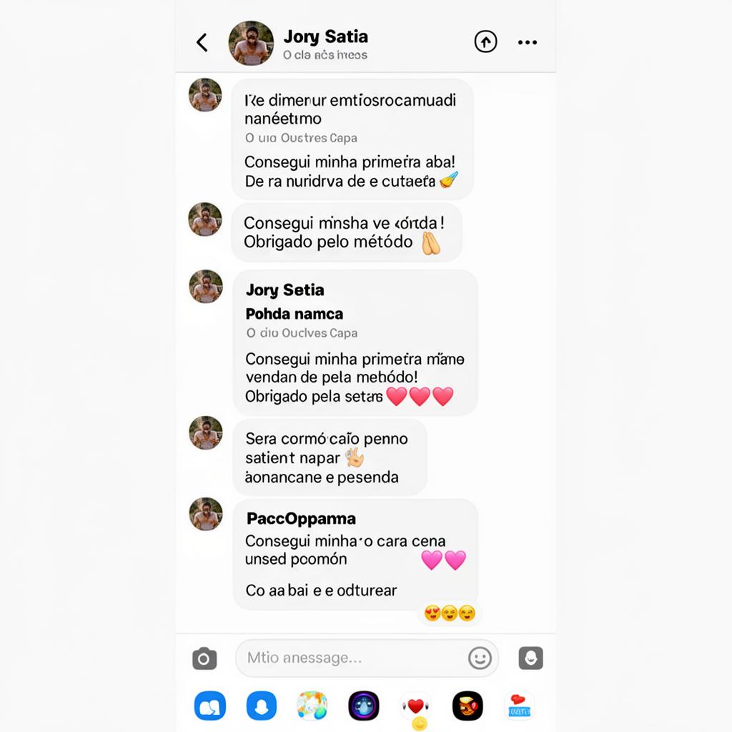 Depoimento recebido no Instagram